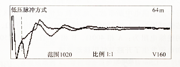 圖5-4 低壓脈沖比較法測(cè)電纜故障波形